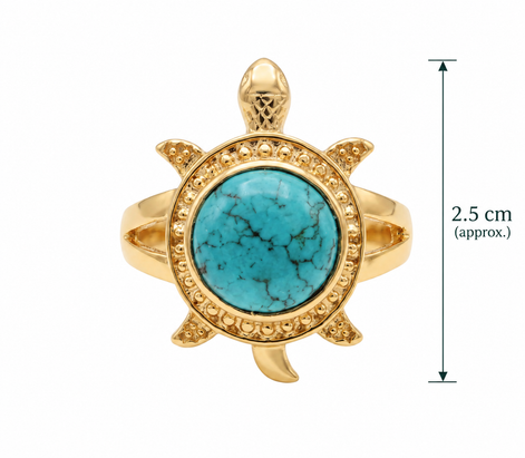 Batu Tortoise Ring | Natural Turquoise