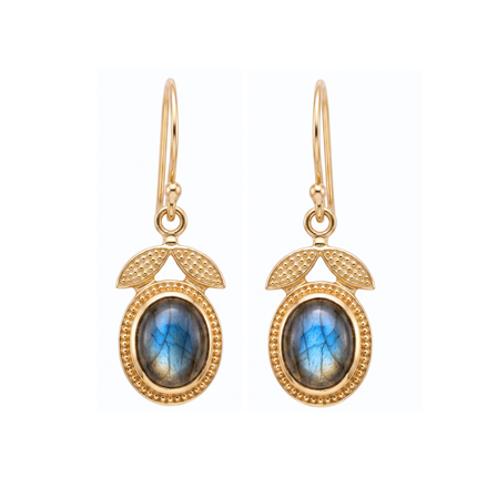Batu Leaf Earrings | Labradorite