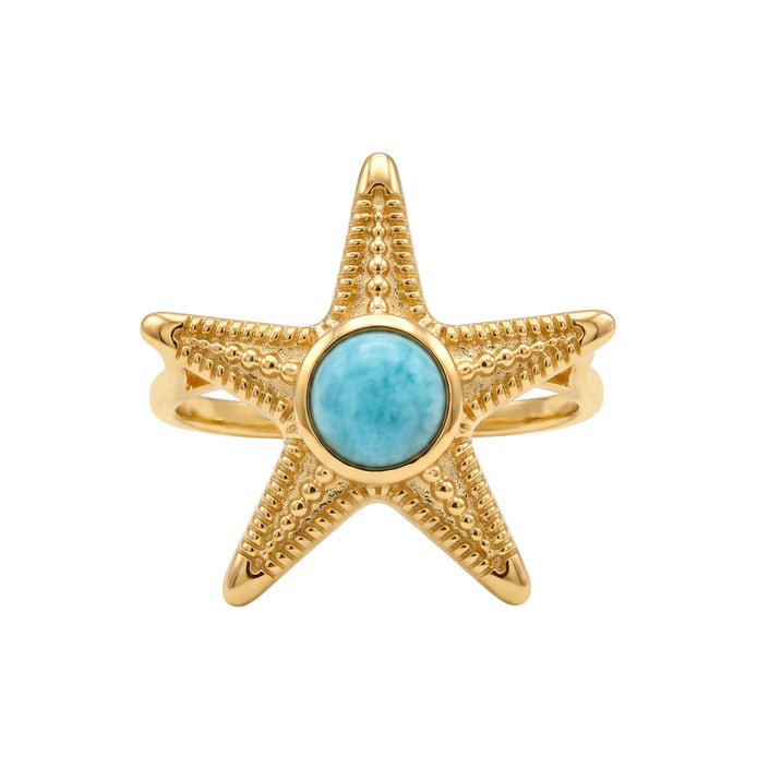 Batu Starfish Ring | Larimar