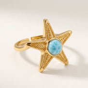 Batu Starfish Ring | Larimar