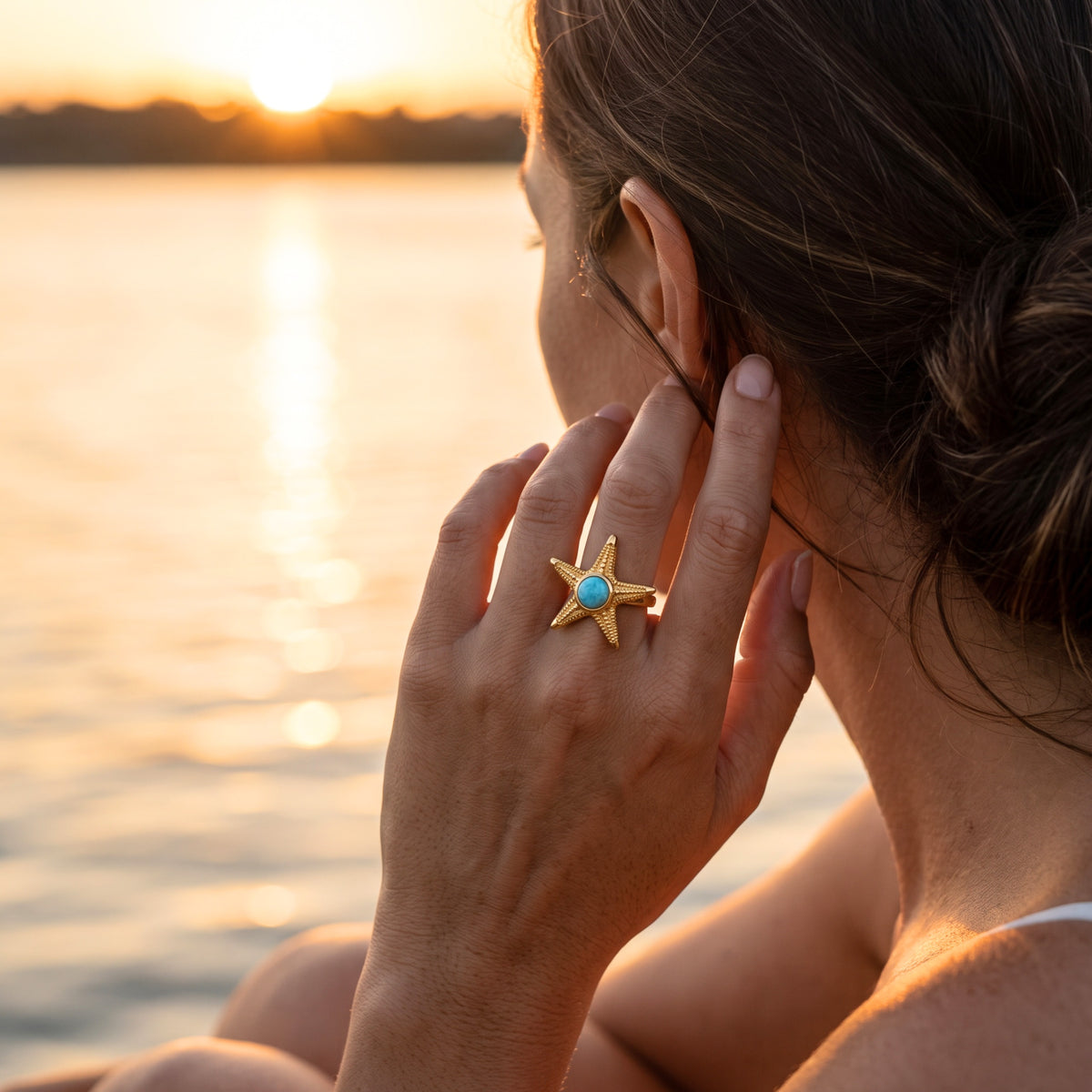 Batu Starfish Ring | Larimar