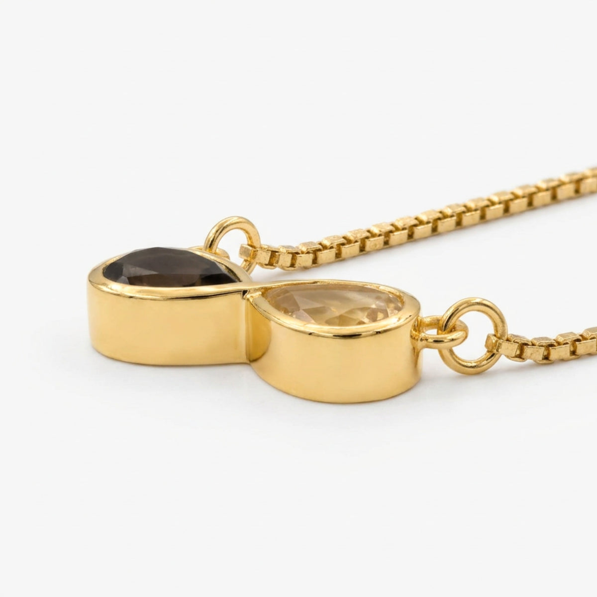 Batu Infinity Necklace | Smoky Quartz & Citrine