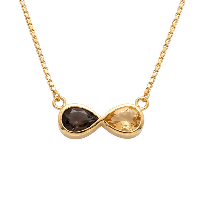 Batu Infinity Necklace | Smoky Quartz & Citrine