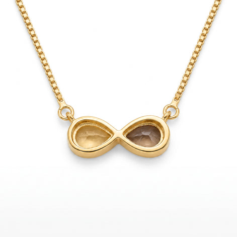 Batu Infinity Necklace | Smoky Quartz & Citrine