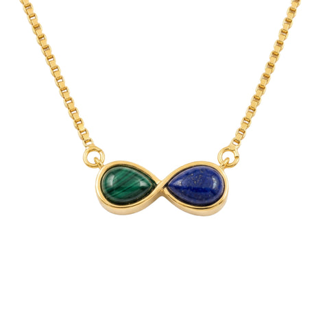 Batu Infinity Necklace | Lapis Lazuli & Malachite