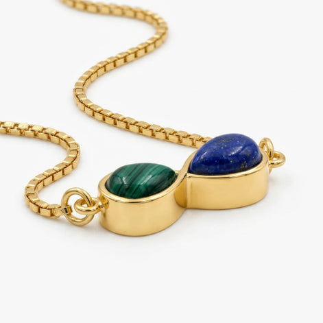Batu Infinity Necklace | Lapis Lazuli & Malachite