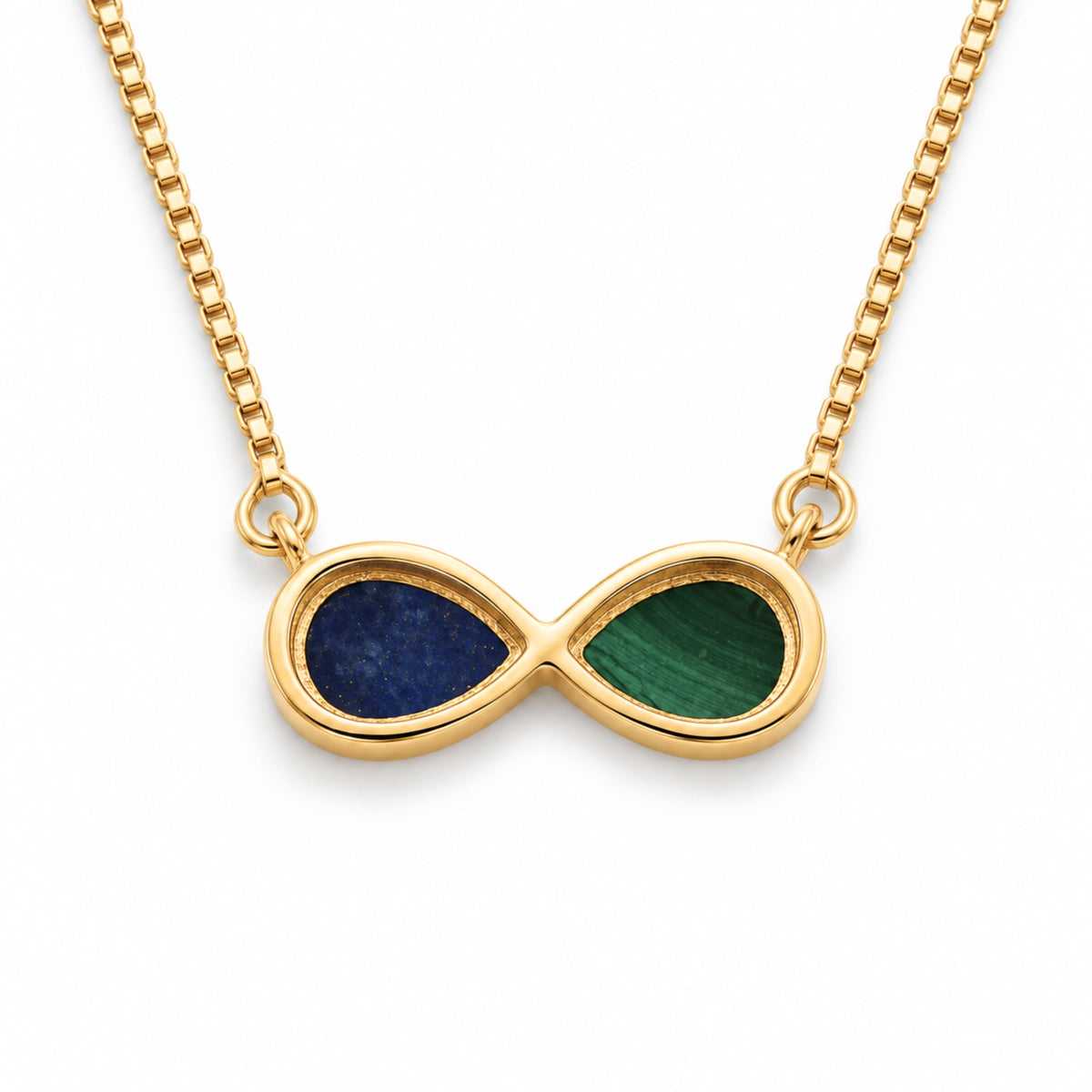 Batu Infinity Necklace | Lapis Lazuli & Malachite