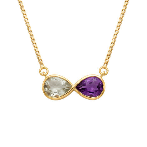 Batu Infinity Necklace | Clear Quartz & Amethyst