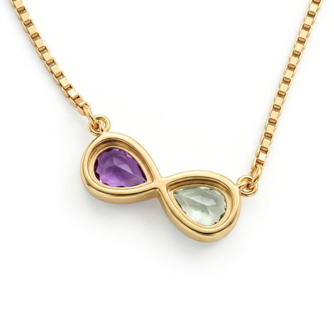 Batu Infinity Necklace | Clear Quartz & Amethyst