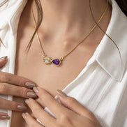 Batu Infinity Necklace | Clear Quartz & Amethyst
