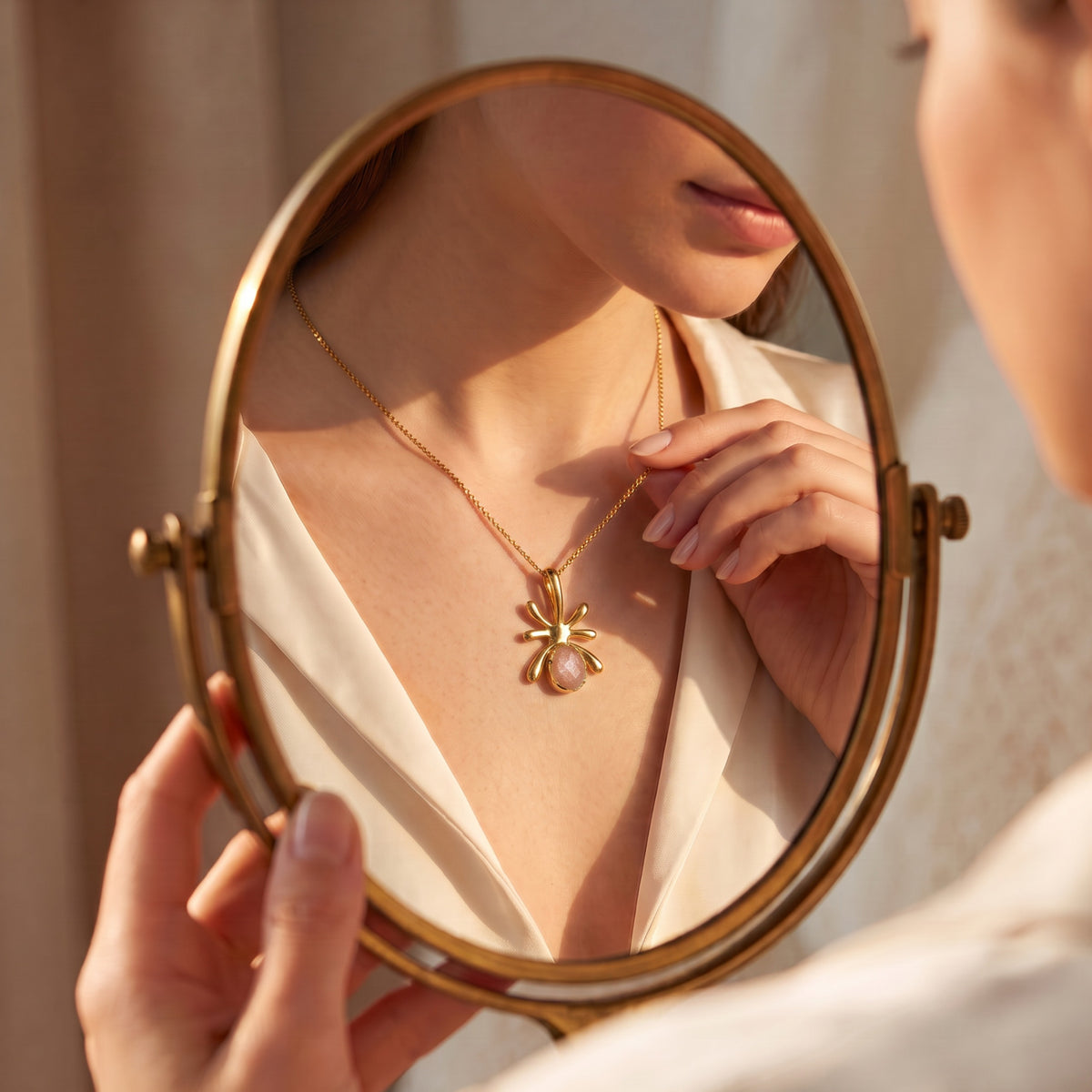 Batu Golden Hour Necklace | Peach Moonstone