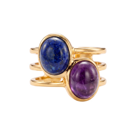 Batu Dual Power Ring | Amethyst & Lapis Lazuli