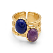 Batu Dual Power Ring | Amethyst & Lapis Lazuli