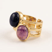 Batu Dual Power Ring | Amethyst & Lapis Lazuli