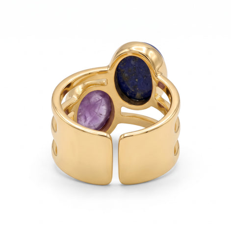 Batu Dual Power Ring | Amethyst & Lapis Lazuli