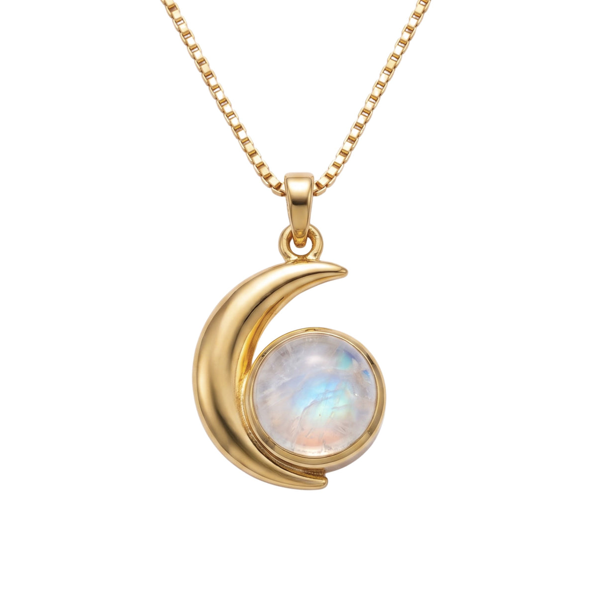 Batu Lunar Necklace | Rainbow Moonstone