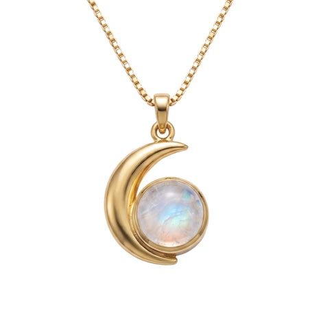 Batu Lunar Necklace | Rainbow Moonstone