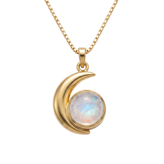 Batu Lunar Necklace | Rainbow Moonstone