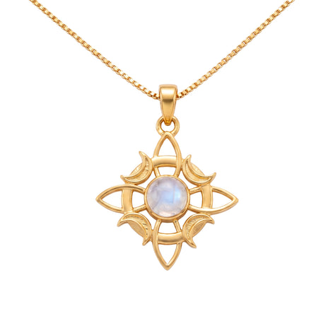 Batu Arya Necklace |  Rainbow Moonstone