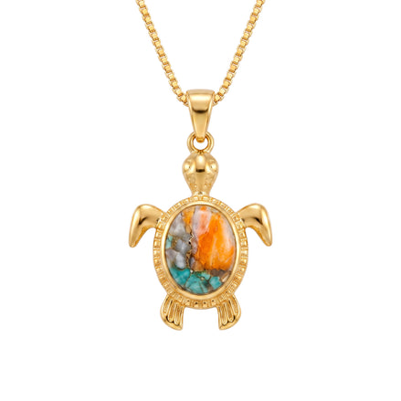 Batu Tortoise Necklace | Mohave Turquoise