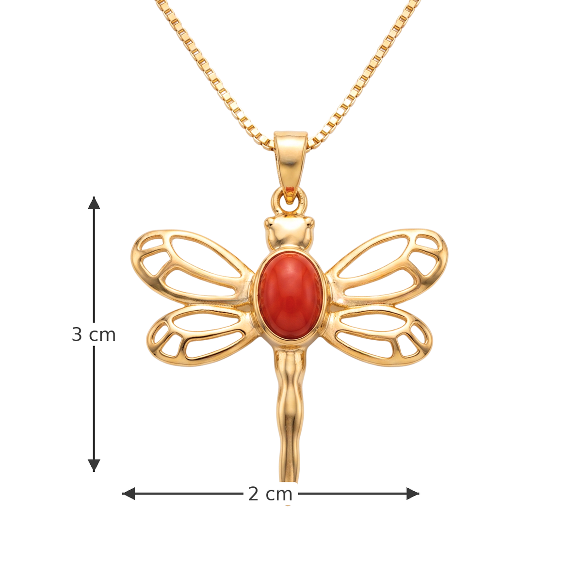 Batu Dragonfly Necklace | Red Onyx