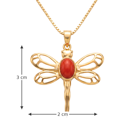 Batu Dragonfly Necklace | Red Onyx