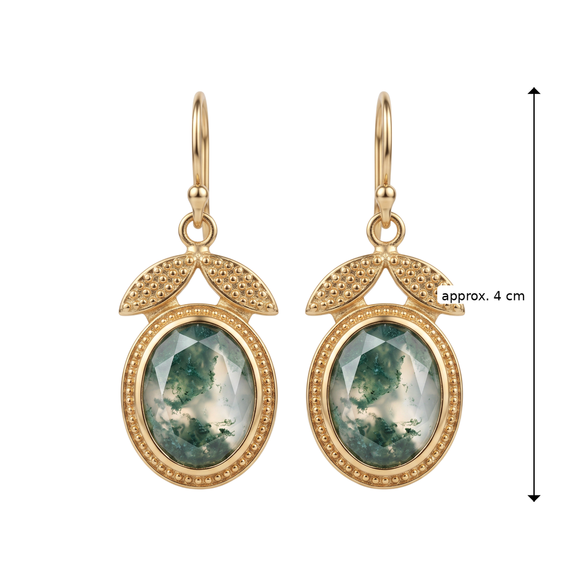 Batu Leaf Earrings | Moss Agate
