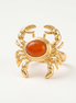 Batu Golden Crab Ring Red Onyx
