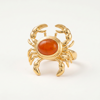 Batu Golden Crab Ring Red Onyx