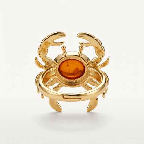 Batu Golden Crab Ring Red Onyx