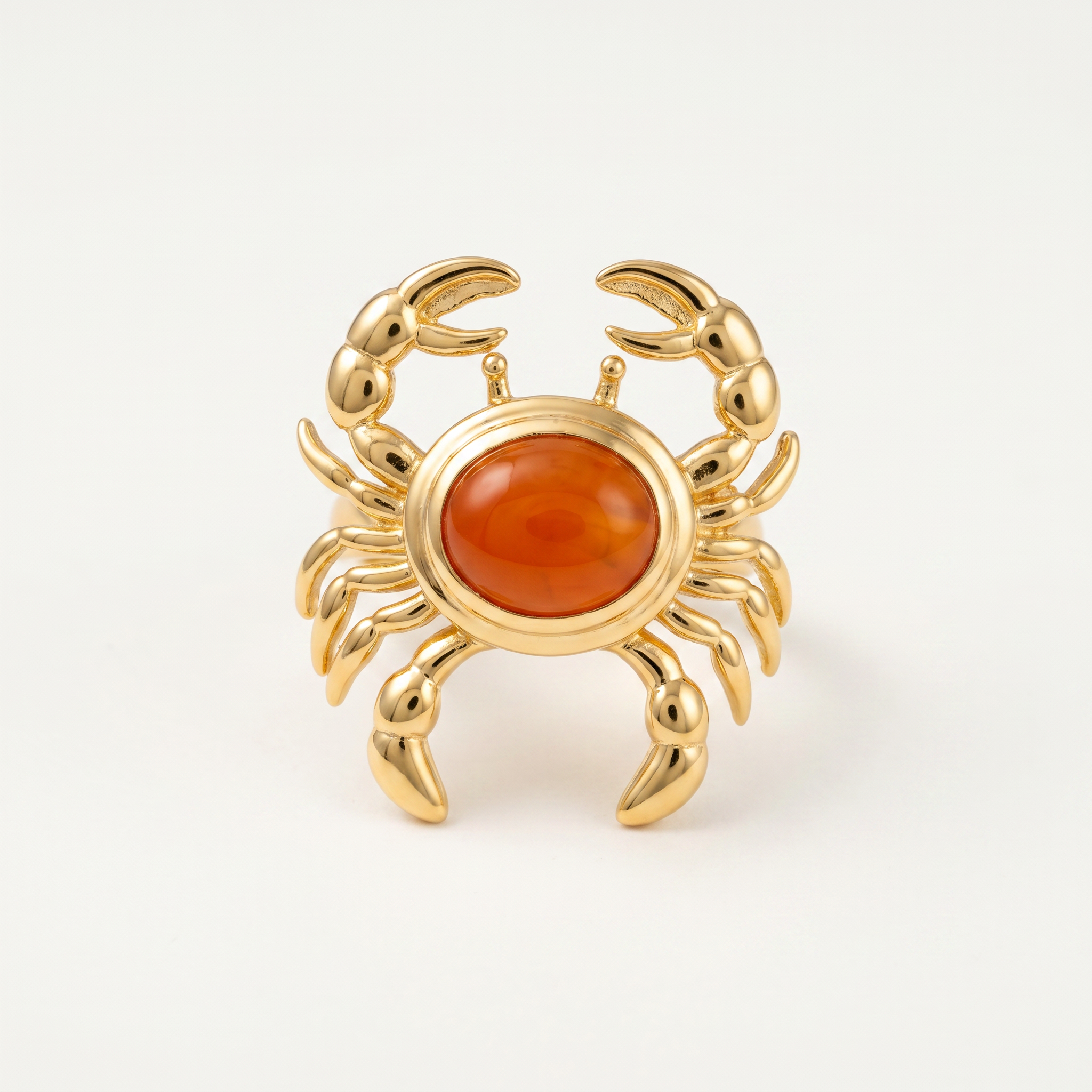 Batu Golden Crab Ring Red Onyx